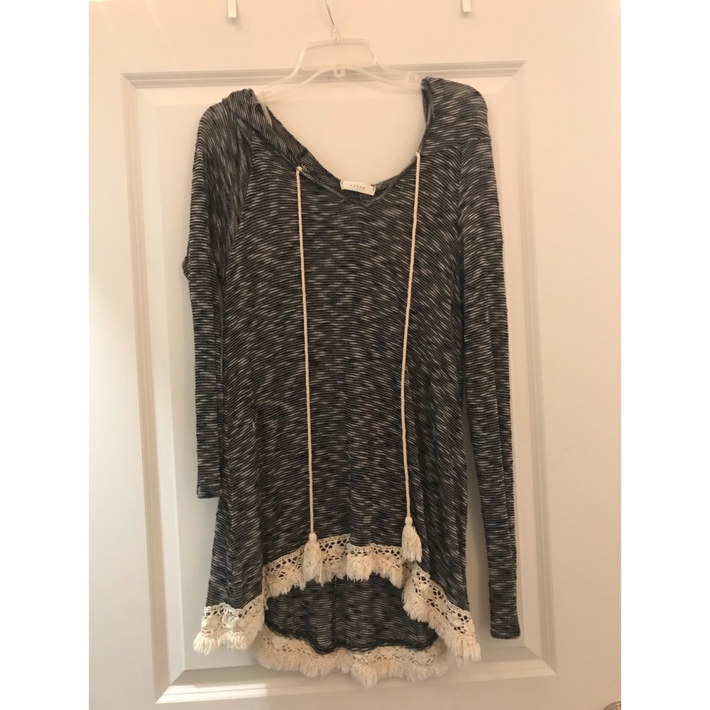 Long sleeve top with hood